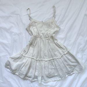 Urban Outfitters Hanna Scalloped Mini Dress in White